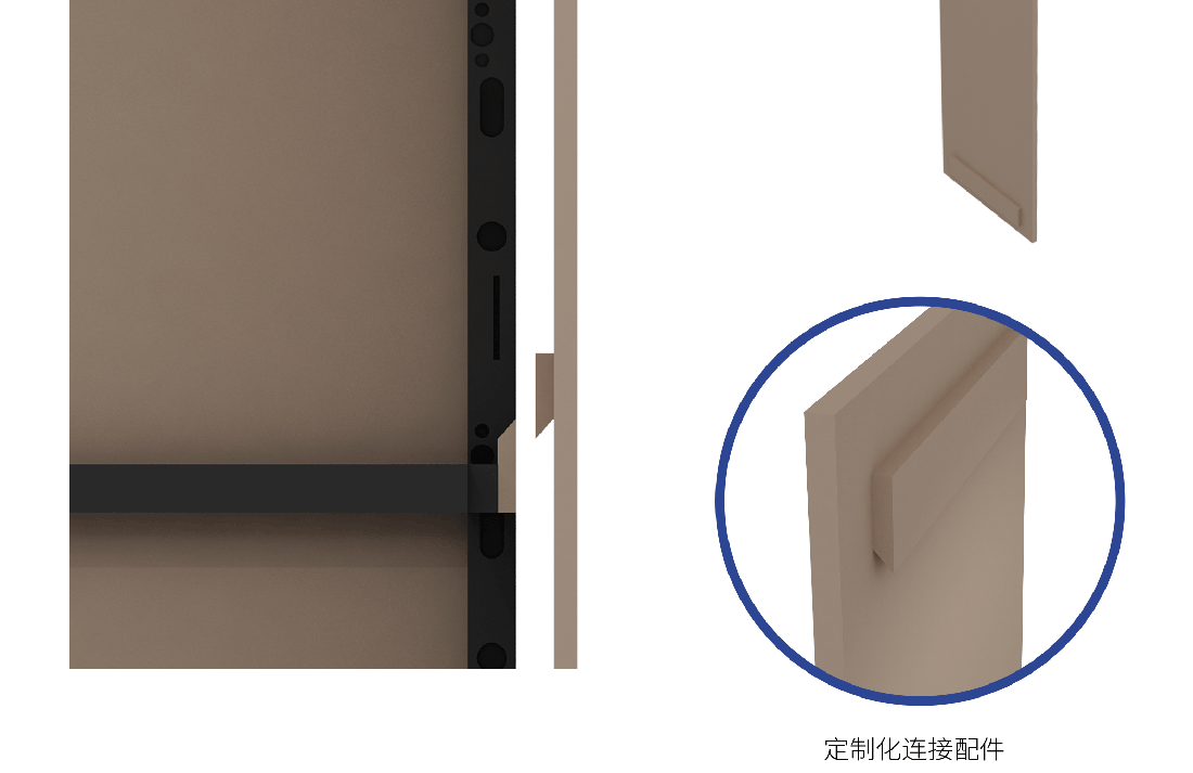 裝配式移動展牆結構局部示意