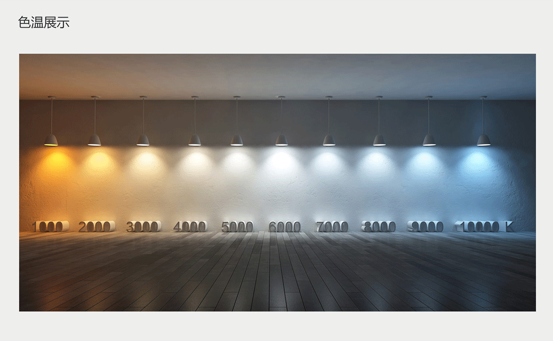 展牆射燈色溫展示